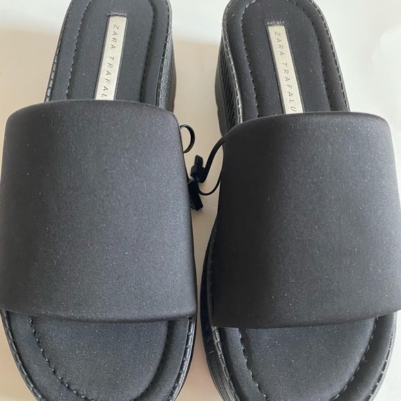 ✨BRAND NEW✨ ZARA TRF BLACK 90's PLATFORM SANDALS Y2K LOOK - Picture 8 of 10